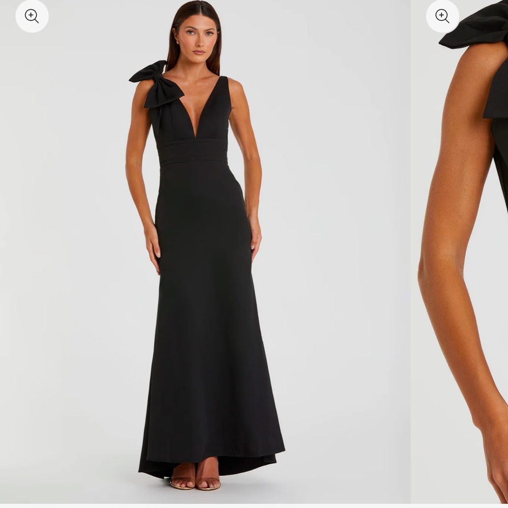 Black Mac Duggal Black Bow Gown